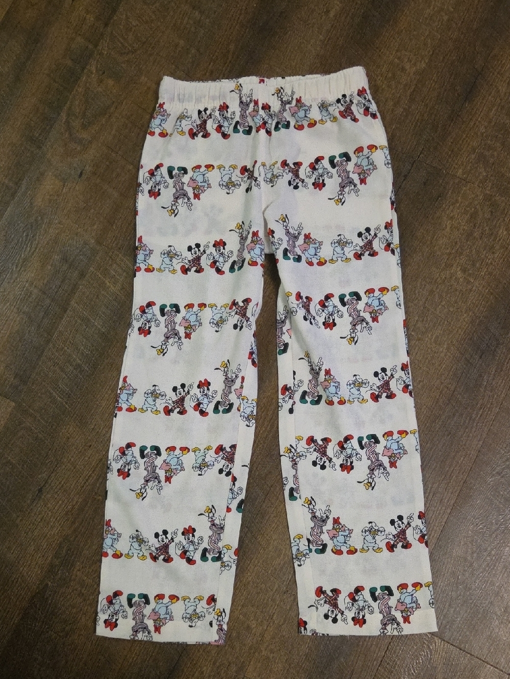 Disney White Kids Sweatpants with Multicolor Mickey & Friends Print